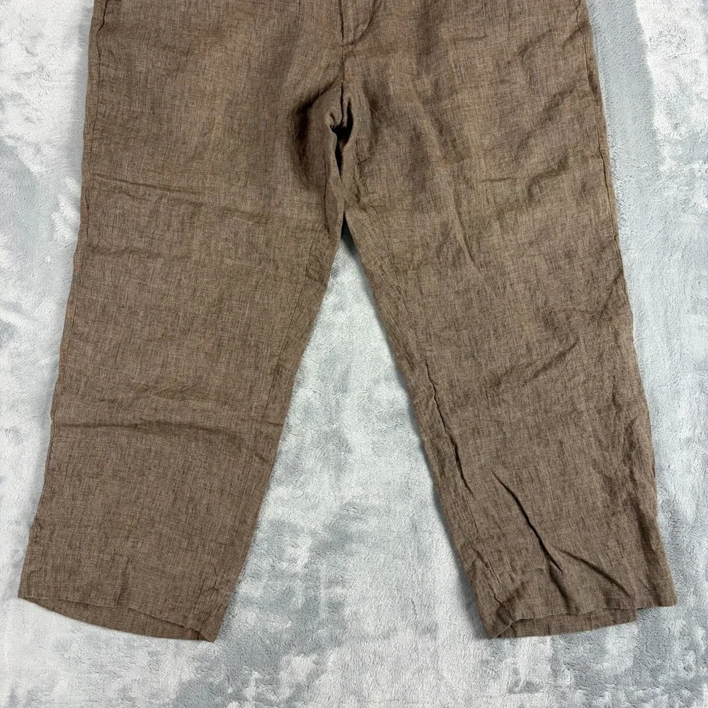 Joseph Abboud Pants Men 40x25 Brown Linen Capritex Leomaster Italian Trousers